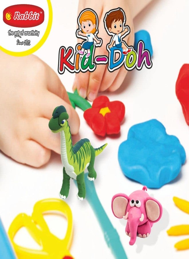 Rabbit Mega Joy Pack - 12 Color Modeling Dough Set for Kids with 24 Molds + Tools | Fun Activity Set with Roller & Cutter | Multicolor Clay for Kids | Safe & Non-Toxic | Age 3+ | Play Dough Toy - Image 5